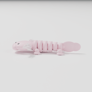 Side profile of the Articulated Flexi Axolotl 3D printed toy